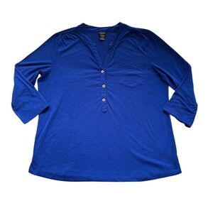 Rafaella Blue Henley Shirt